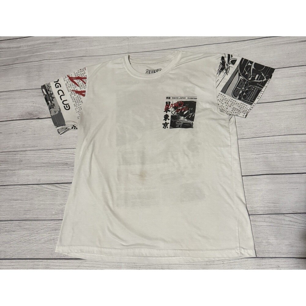 Fresh Laundry Tokyo Japan Unlimited Racing Graphic T Shirt Size Large Defect